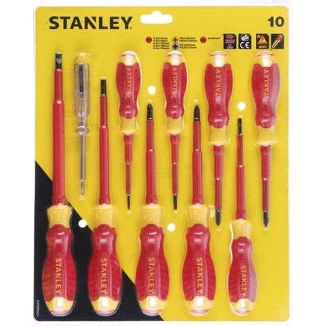 Cacciaviti "STHT60032-0" isolati con impugnatura bimateriale set da 10 pezzi