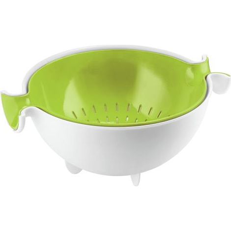 Guzzini Spin Drain Scolatutto: el práctico colador giratorio en verde