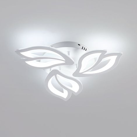 GOECO 40W LED Ceiling Lamp, Modern 4500LM Cool White 6500K LED Chandelier for Living Room, Bedroom and Hallway (3 heads) (1/5)