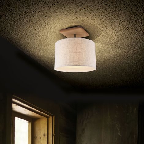 Plafoniera Interno 6W Legno con Paralume Sabbia Elmau GD Trio (1/5)