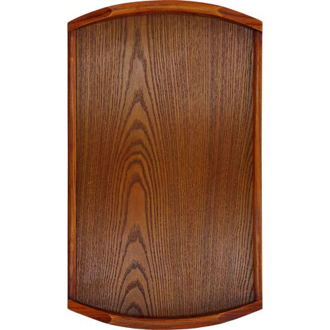 Rechteckiges Holztablett 45x27x4,5 cm mit Griff, tragbares Serviertablett für Tee, Dessert, Obst, ideal für Zuhause und Hotel. (1/5)