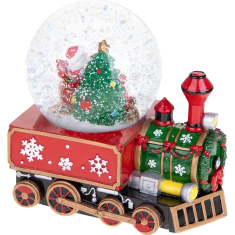 Locomotiva con Sfera di vetro decorazione natalizia da 16 x 15 cm (1/5)