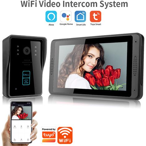 Decdeal Smart WiFi DoorBell Video Intercom mit Kamera 7 -Zoll -LCD -Bildschirm Unterstützung Remote entsperren Tuya App