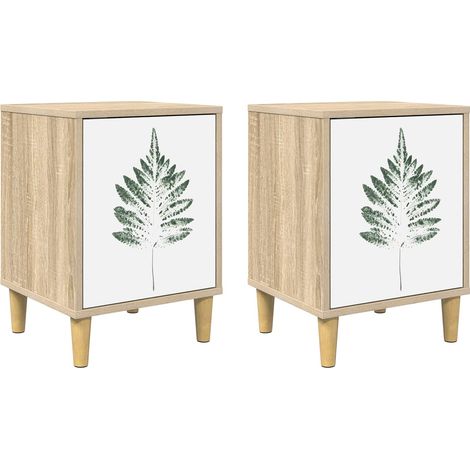 Armadio da Notte HANAU 2 pz Rovere Sonoma 36 x 33 x 50 cm vidaXL (1/5)