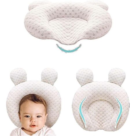 Weiche Babykissen für Neugeborene, Unisex, zur Kopfformung und Unterstützung des Kopfes, aus Latex, abnehmbar und waschbar