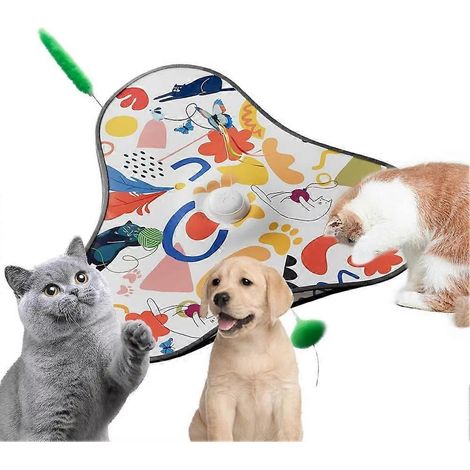 Jouet interactif pour chat 2 en 1 à roulettes, jeu automatique pour animaux de compagnie, jouet automatique pour chat pour le jeu à la maison et à l'extérieur, entraînement B (1/5)