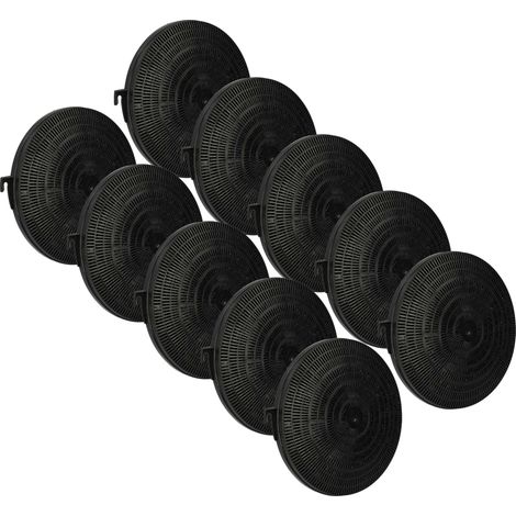 vhbw 10x Filtro a carboni attivi compatibile con Faure CHM164W 94264047800 cappe aspiranti - 21 cm