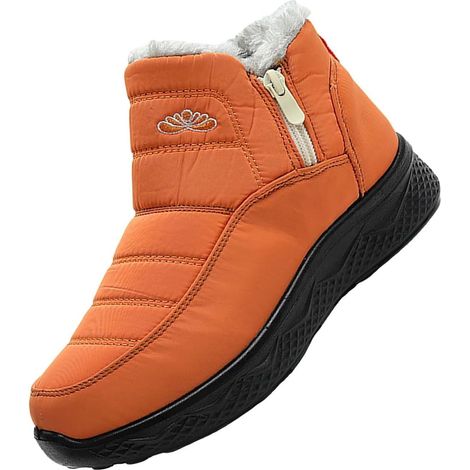 Zapatos casuales de moda para parejas, zapatos de invierno de algodón para hombre, zapatos de trabajo de invierno acolchados y cálidos para mujer, color naranja, talla EU 40 (1/5)