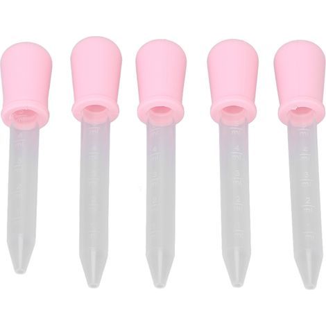 5 Pipettes de Transfert Transparentes Graduées DIY Rose pour Résine Époxy Expérience Laboratoire (1/5)