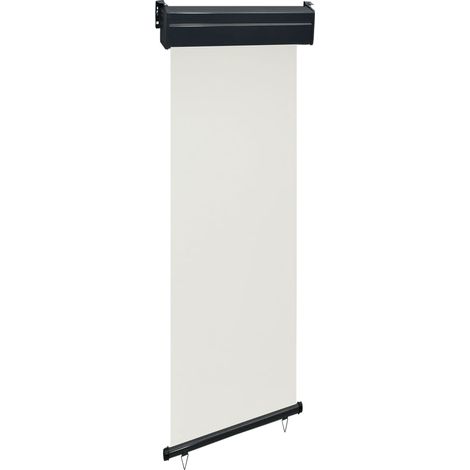 Auvent paravent store brise-vue latéral rétractable de patio jardin terrasse balcon protection visuelle écran 60 x 250 cm crème