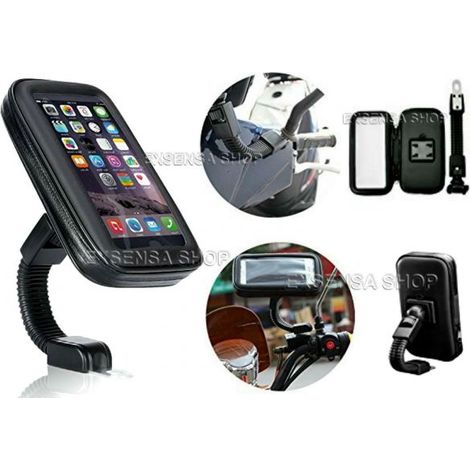 PORTA CELLULARE SUPPORTO MOTO BICI SUPPORTO SPECCHIETTO IMPERMEABILE 5" (1/5)