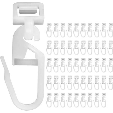 50 pieces of curtain hooks, replacement, rear bar, truck, DAF106, slider, glider, white (1/5)