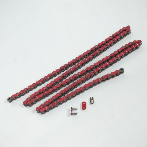 Chaîne de transmission rouge Artek 134 maillons Pas 420 pour moto (1/3)