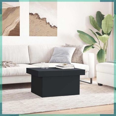 Table basse - 840871 - noir - Bois d'ingénierie (panneaux) - 100 x 55 x 40 cm (1/5)