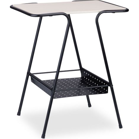 Table d’appoint moderne avec porte-revues salon chambre 60 x 30 x 40 cm en MDF noir (1/5)
