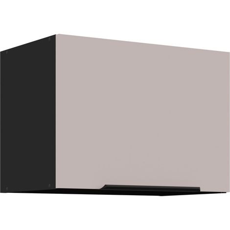 Küchen Kurzhängeschrank 50 cm ARONA Kaschmir beige matt + Schwarz matt Küchenzeile Küchenblock Küche Einbauküche (1/5)