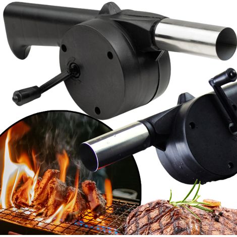 Soplador para encender chimenea, estufa, fogata, manual, universal, 25 cm, negro (1/5)