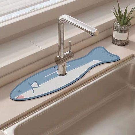 Tapis De Drainage - En Terre Diatomée - Pour Évier De Cuisine Et Salle De Bain - 63,8 X 10 Cm - 1 Pièce (1/5)