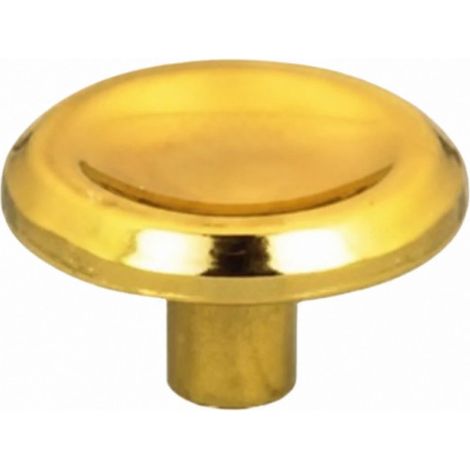 Manopola cava, Zama ottonata, D.30mm, H.20mm, 1 pezzo con viti.