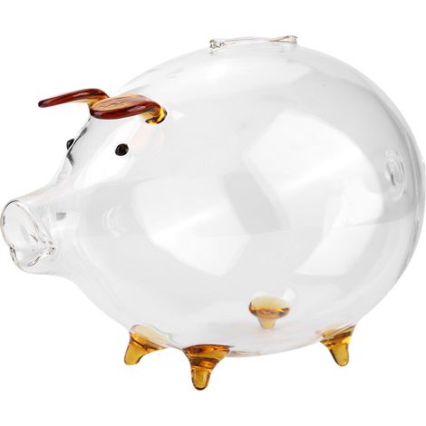 Coffre-fort en verre transparent pour pièces, tirelire cochon, boîte d'épargne cadeau enfant (1/5)