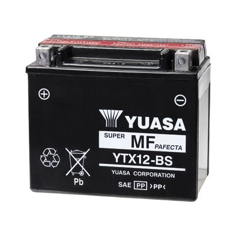 Batterie moto YUASA YTX12 / YTX12-BS - Plomb - 12V – 10Ah (1/2)