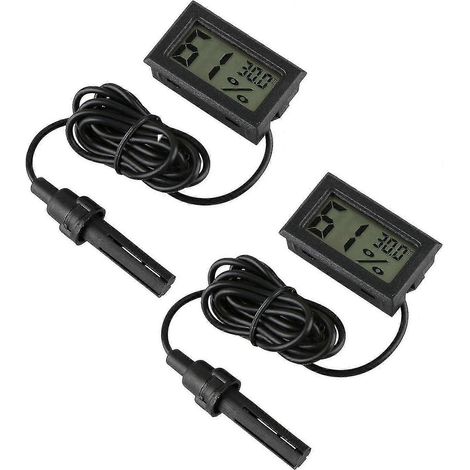 Thermomètre-hygromètre numérique, lot de 2, mini-sonde, thermomètre, indicateur de température et d'humidité [jkw] (1/5)