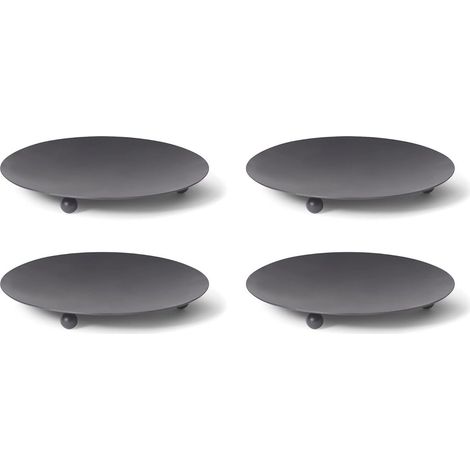 Lot de 4 bougeoirs noirs 90 cm, 3 pieds, 7,5 cm diamètre