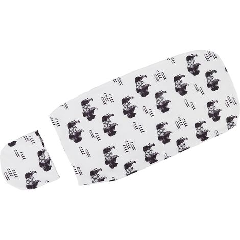 Ensemble de couverture et bonnet d'emmaillotage doux et élastique anti-frisson pour bébé de 0 à 3 mois. (1/5)