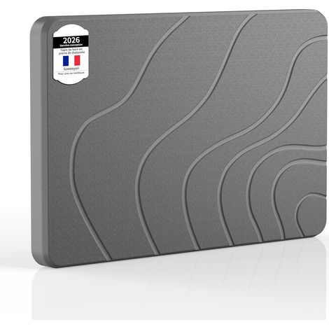 Tapis de Bain Diatomite, Tapis De Bain AntidéRapant Tapis Cuisine Tapis Pierre Absorbante Tapis De Douche SéChage Rapide Sortie, Naturel, Facile à Nettoyer (Modèle D, 39X60cm) (1/5)