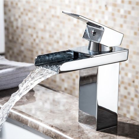 Trade Shop - Modernes Design-Badezimmer-Wasserhahn-Single-Hebel-Chromed-Messingmischer - (1/5)