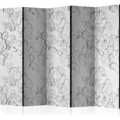 Paravento - White ornament: roses II [Room Dividers] - 225x172 (1/4)