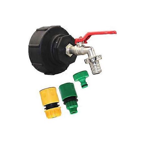 Rubinetto di uscita IBC da 3/4" – Adattatore IBC S100x8 – Valvola a sfera in ottone – Accessori per serbatoi di acqua piovana (1/5)