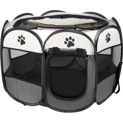 Parc pour chien/chat 91 x 91 x 58 cm - gris (1/4)