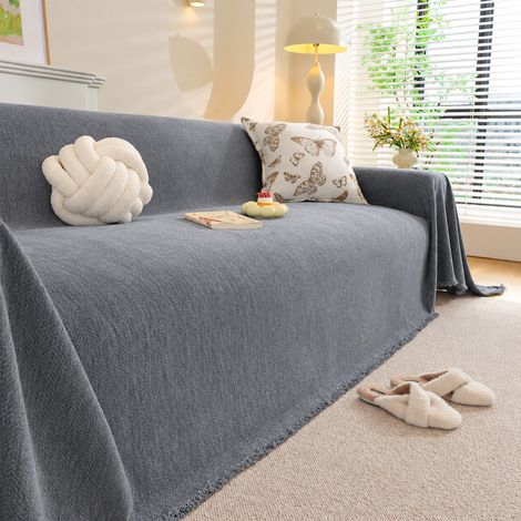 Housse jeté de canapé chenille motif chevrons gris 180 x 460 cm adapté pour grand canapé 4 places standard 30 × 30 × 8 cm 3,31 kg – Livraison gratuite