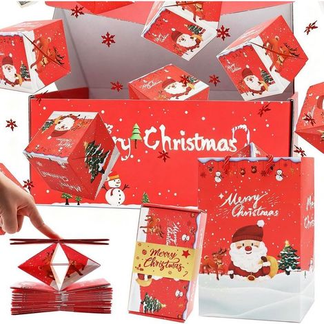Boîte Surprise De Noël - Boîte À Cadeau Avec Effet Pop-Out - Pour Argent Et Petits Objets - Rouge - 10 Pièces (1/5)