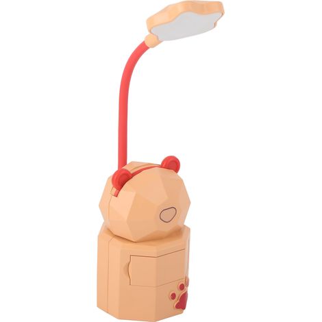 Lampe de bureau LED à motif dessin animé, protection des yeux, veilleuse de lecture, lampe de table rechargeable USB pour chambre/dortoir, jaune (1/5)