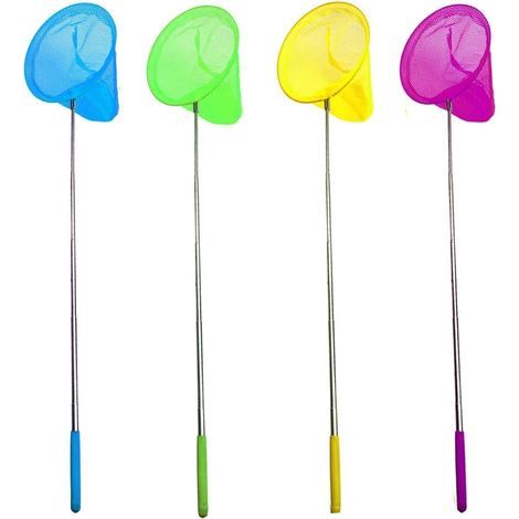 Set mit 4 ausziehbaren Fischernetzen für Kinder mit langen Griffen und Teleskopgriffen für Teiche und Felsen, Insektennetze für Kinder (1/5)