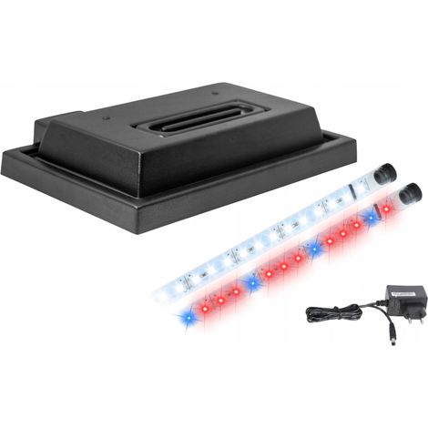 Copertura per acquario 40x25 nera + illuminazione LED BIANCO 8520 + Pianta 3:1 (1/5)