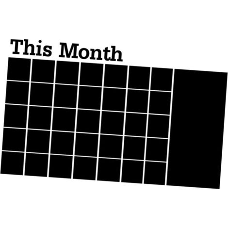 Sticker Mural Calendrier Mensuel Autodécollant Pour Maternelle, Planificateur Solide, Tableau Blanc Noir, Décoration Murale Réutilisable Pour Chambre Garçon Et Filles, Usage Scolaire Et Maison, (1/5)