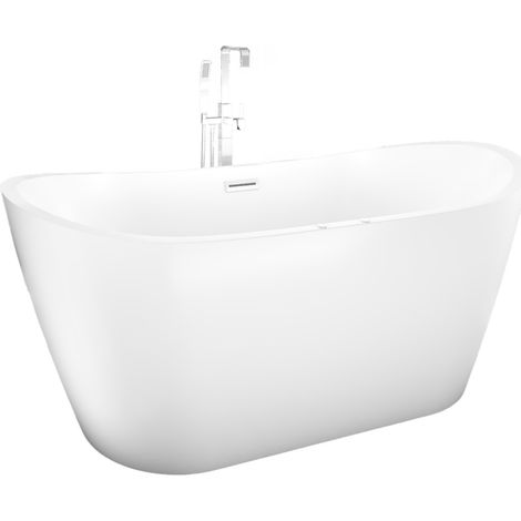 freistehende Badewanne Wanne F23 180cm Whirlpool Luft & Wasser mit Armatur AF05 (1/5)