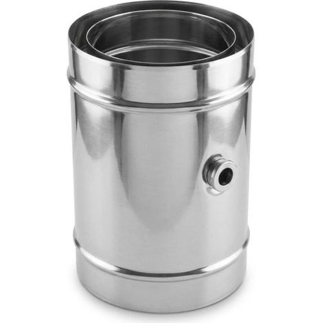 Maka Modulo Prelievo Fumi Canna Fumaria Doppia Parete Aria Inox Inox Ø 80 mm (esterno 130) (1/5)