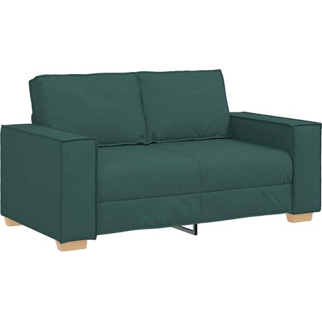 2-Seater Sofa Dark Green 160x78x84 cm Fabric vidaXL (1/5)