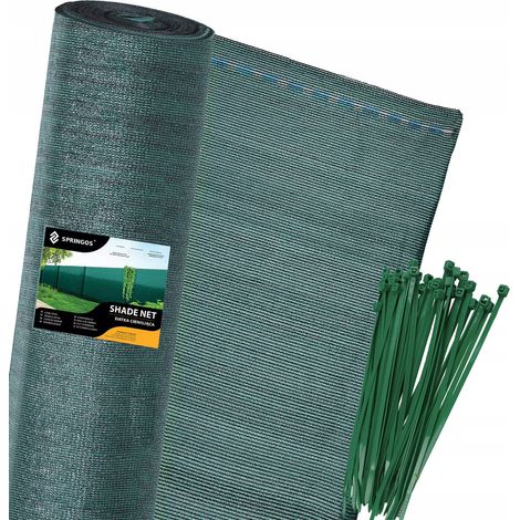 RETE OMBREGGIANTE MASCHERANTE 90% 1,5x50m PER RECINZIONE + FASCE 200 pezzi UV (1/5)