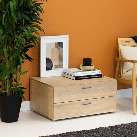 Dmora - Cajonera Limerick, Cómoda multiusos, Cómoda de dormitorio, Gabinete con cajones, 74x52 h35 cm, Roble (1/5)