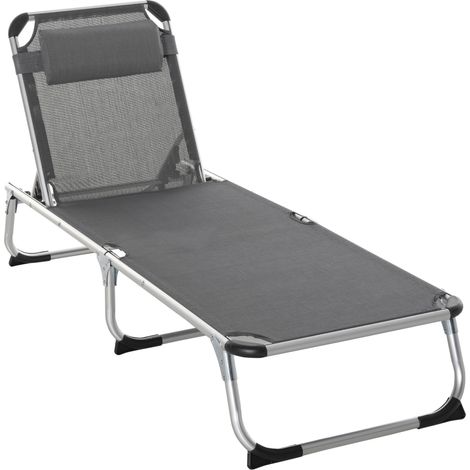 Transat pliable dossier inclinable NOLAN gris (1/5)
