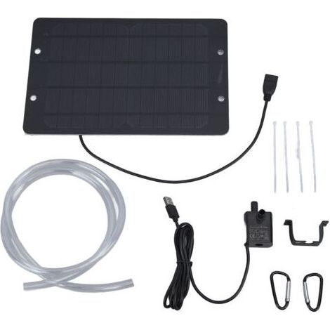 Ensemble de pompe de fontaine à eau solaire 6V 10W USB pompe à eau de fontaine solaire pour bain d'oiseaux jardin piscine d'arrière-cour (1/5)