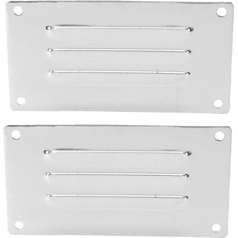 Ortviai Grille de ventilation rectangulaire en acier inoxydable 316 marine, 127 x 65 mm, poli miroir, 2 pièces (1/5)