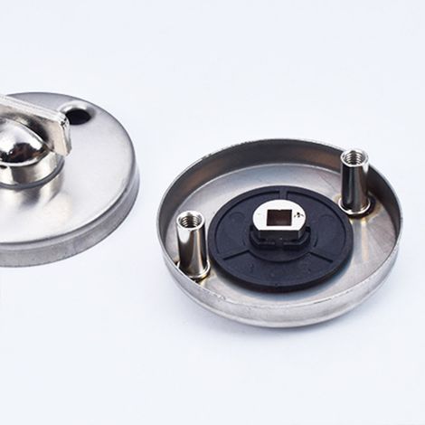 Verrou de porte de salle de bain avec indicateur de présence, pêne dormant rond en acier inoxydable pour hommes et femmes, type 1 (1/5)