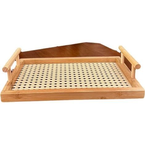 Nouveau plateau en bambou avec poignée pratique, disponible en grande et petite taille (1/5)