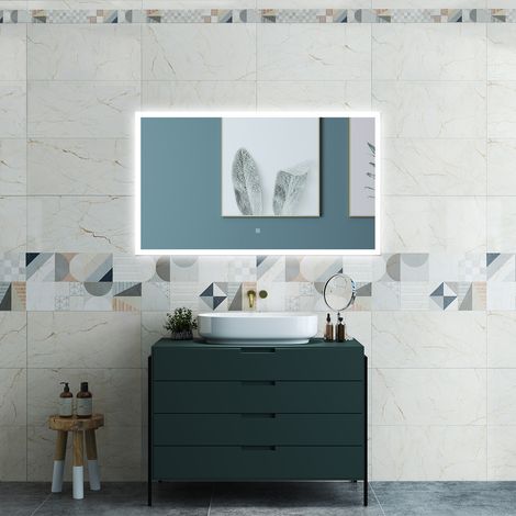 OCEAN Specchio da bagno 120 x 70 cm, dimmerabile, Funzione Memoria, antiappannamento, 3 colori (1/5)